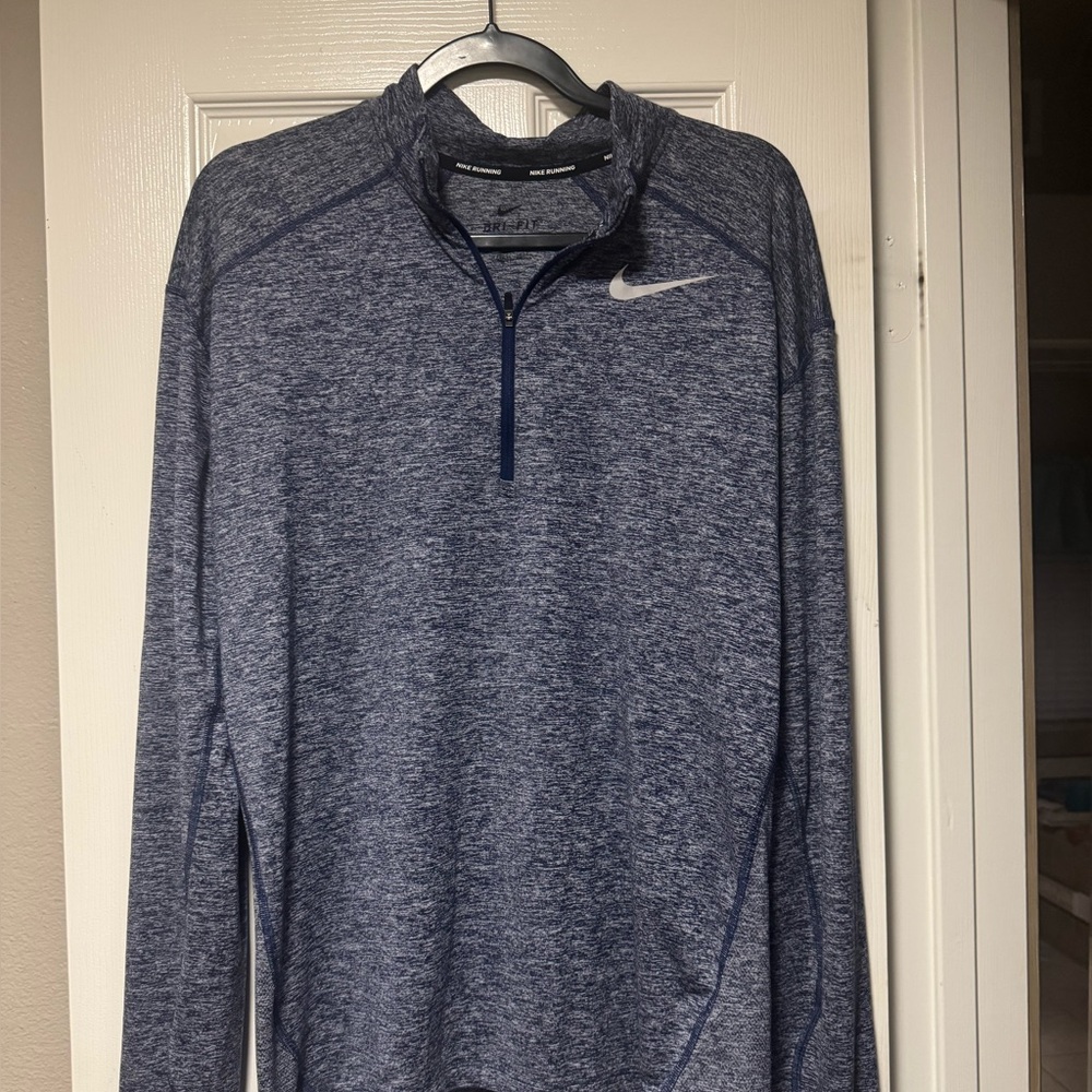 Nike dri-fit long sleeve running shirt. Zipper collar.